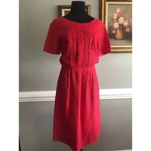 Vintage J. Harlan Originals Textured Red Shortsleeve Dress